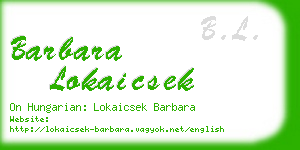 barbara lokaicsek business card